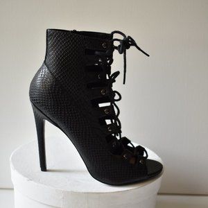 Asos Peep Toe Shoe Boots Black